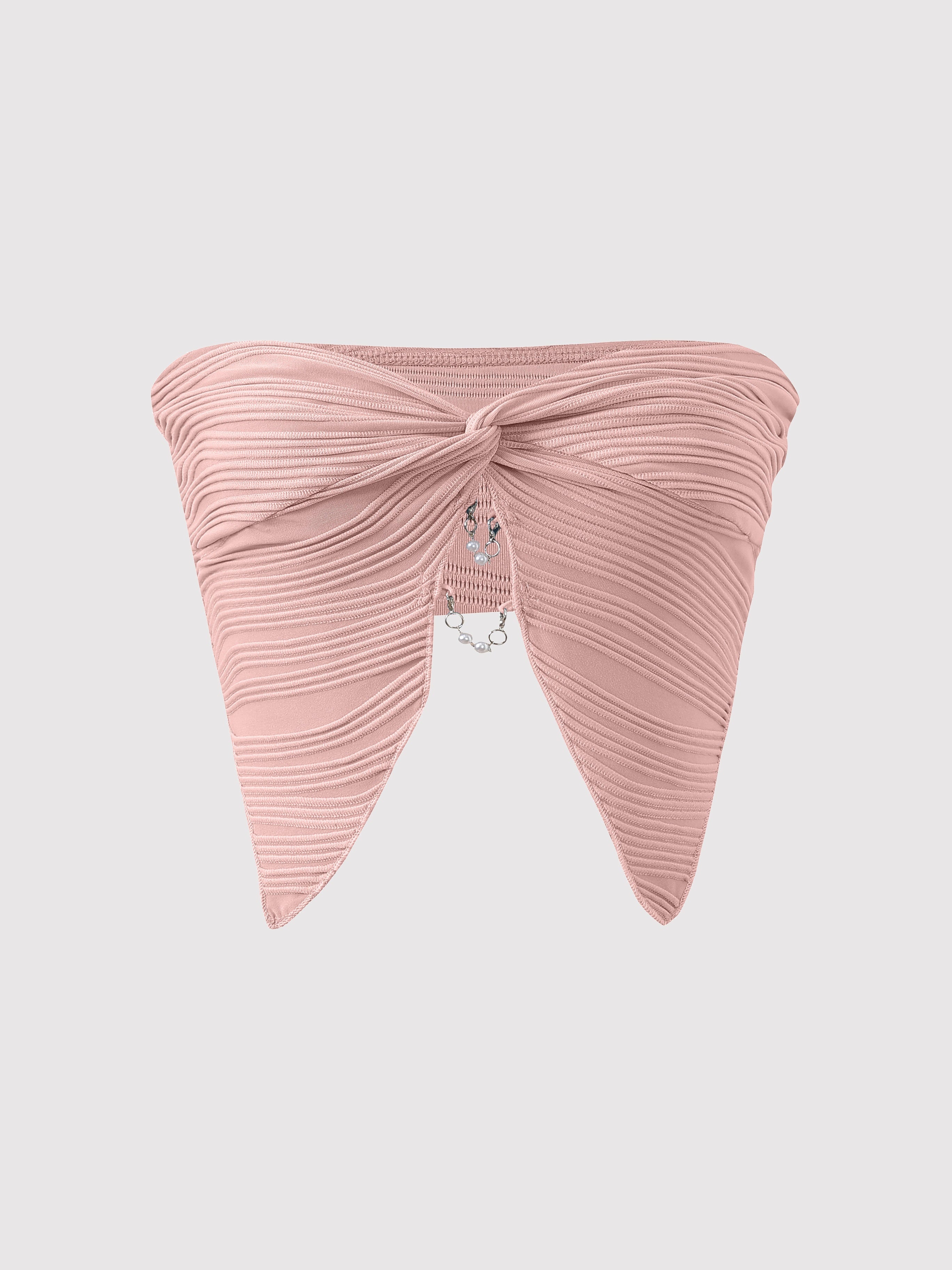 Strapless Asymmetrical Chain Top