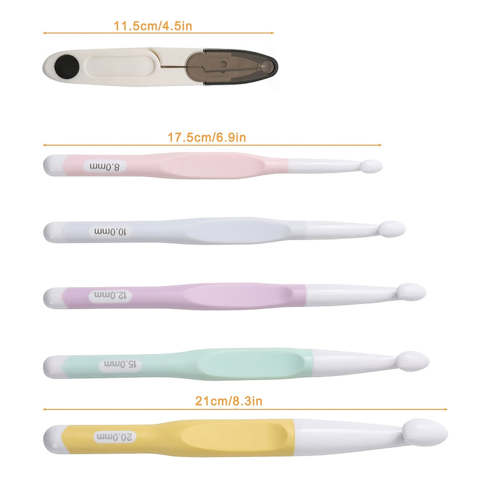 {5pcs} Large Ergonomic Crochet Hooks Set