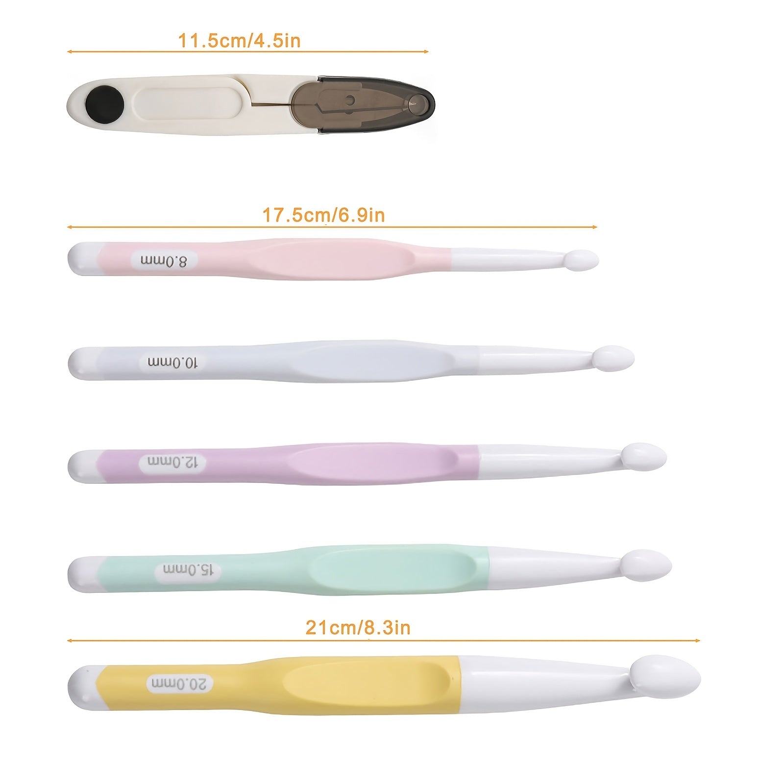 {5pcs} Large Ergonomic Crochet Hooks Set