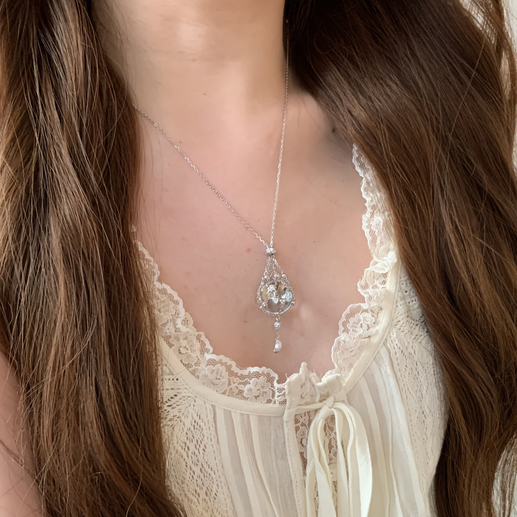 Vintage 18K Gold Plated Star & Tassel Fringe Necklace