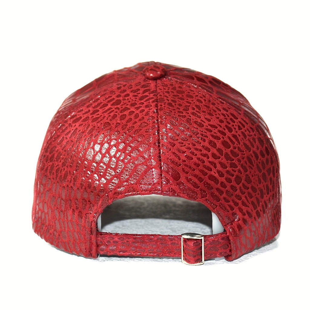 Classic Crocodile Embossed PU Leather Baseball Cap