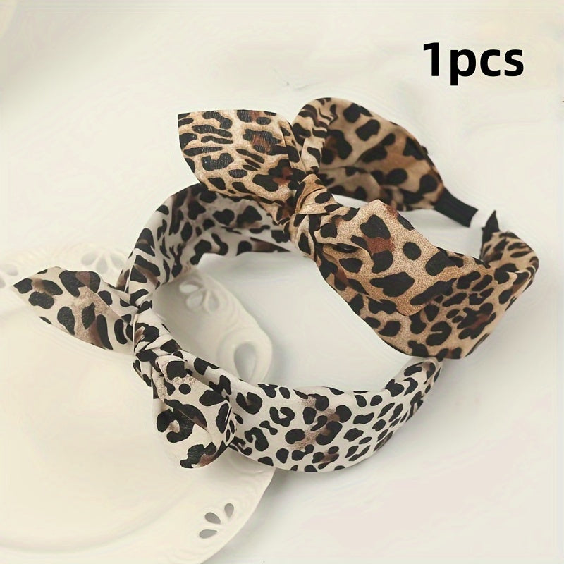 Chic Leopard Print Bunny Ear Headband