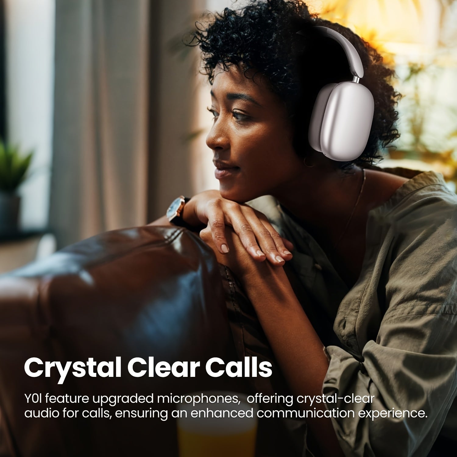 Over Ear Wireless Headphones Noise Canceling Hi-Res Audio, 48H Playtime, Foldable, Breathable Soft Earpads