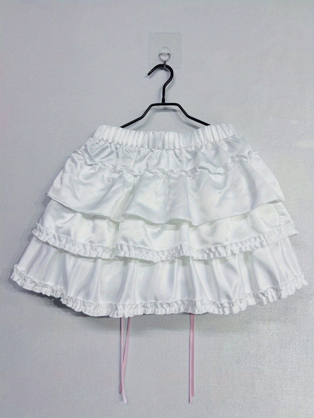 Mini Skirt with Elastic Waistband & Pink Bow Details