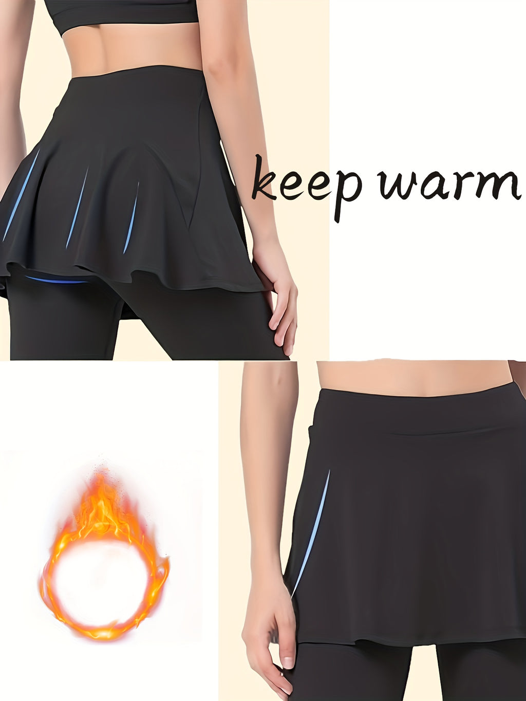 Full-Length Workout Leggings with Skirt