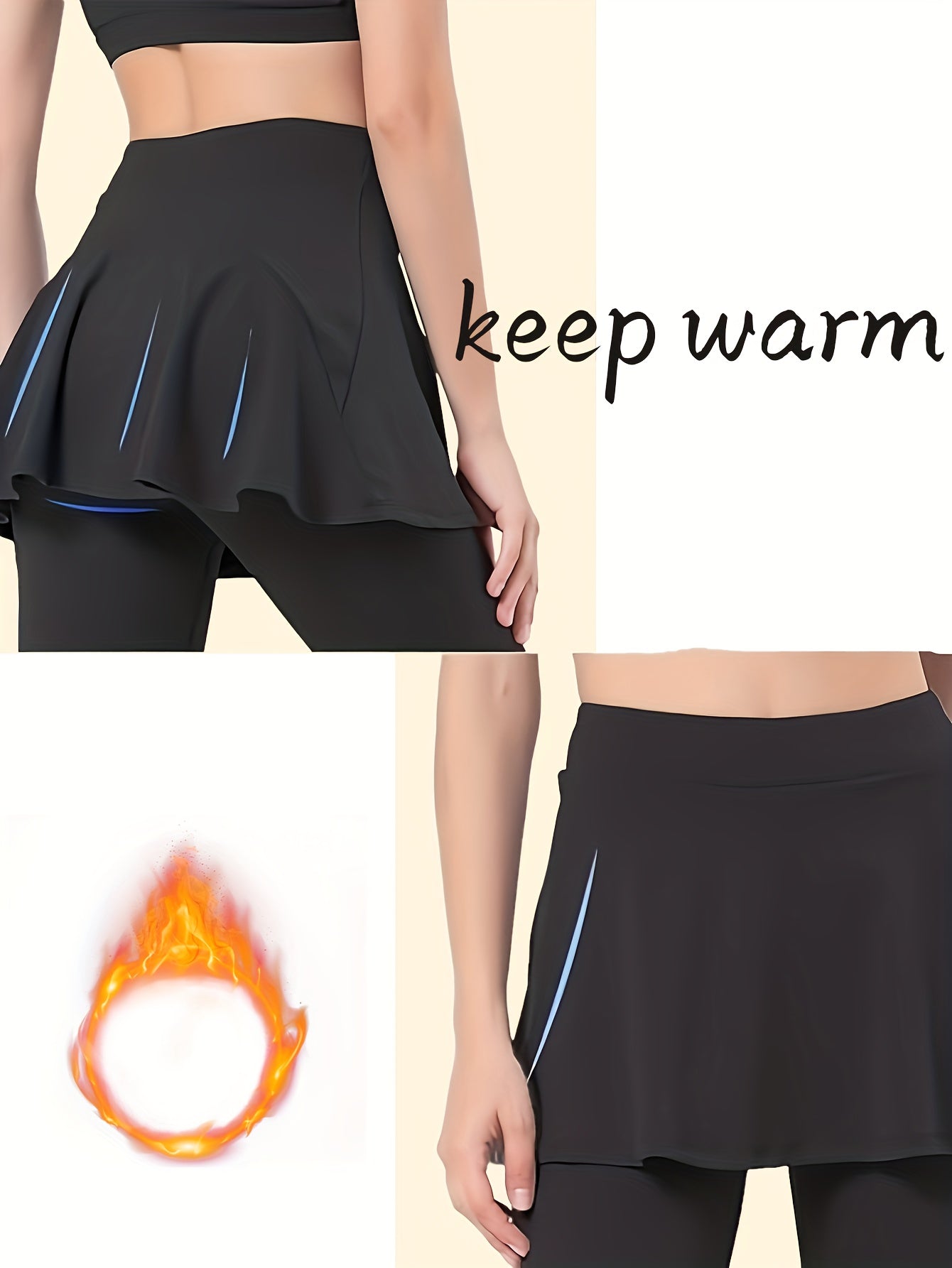 Full-Length Workout Leggings with Skirt