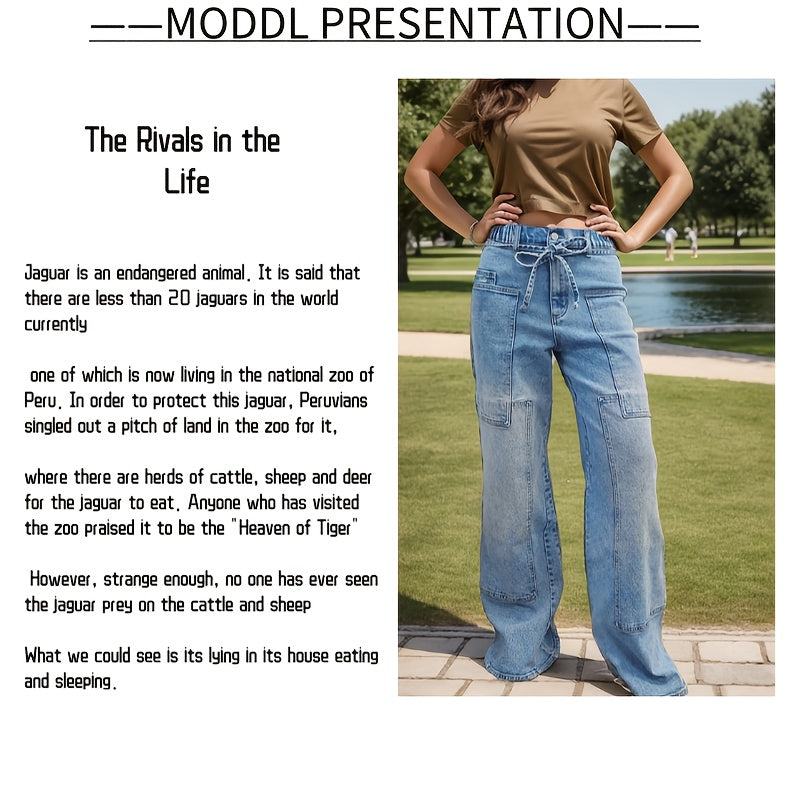 Non-Stretch Semi-Elastic Waist Pants