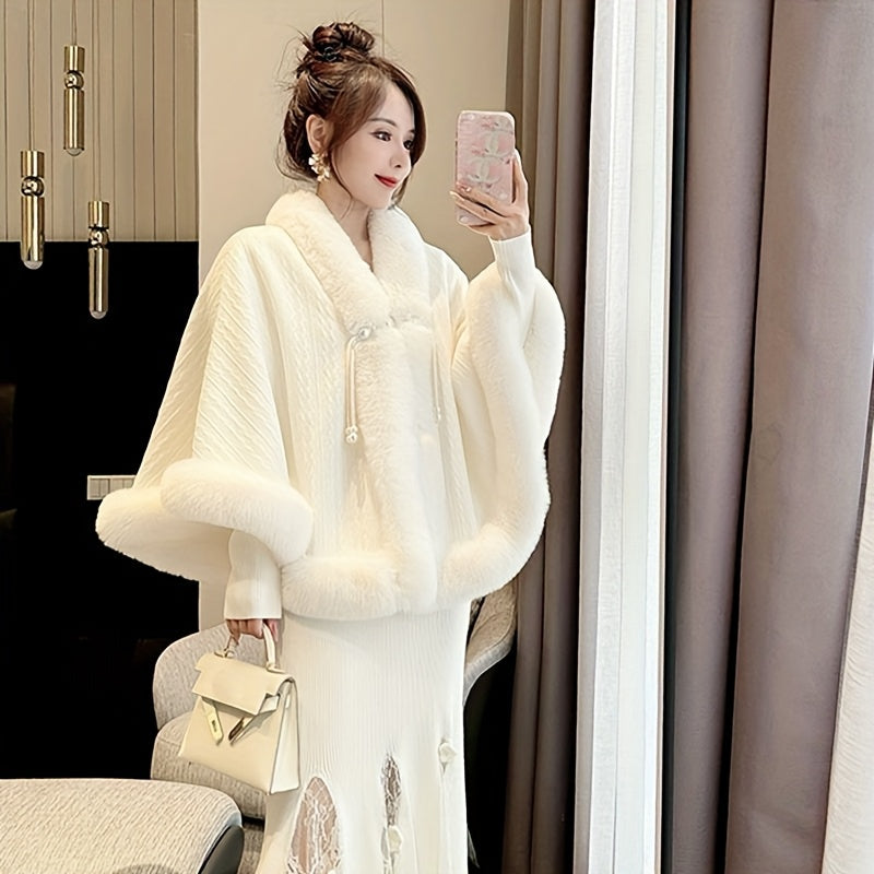 Plush Faux Fur Cape