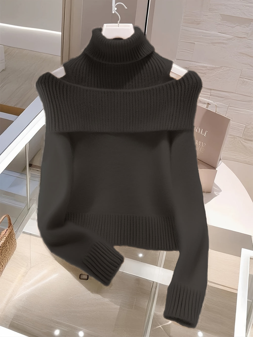 High-Neck Turtleneck Sweater
