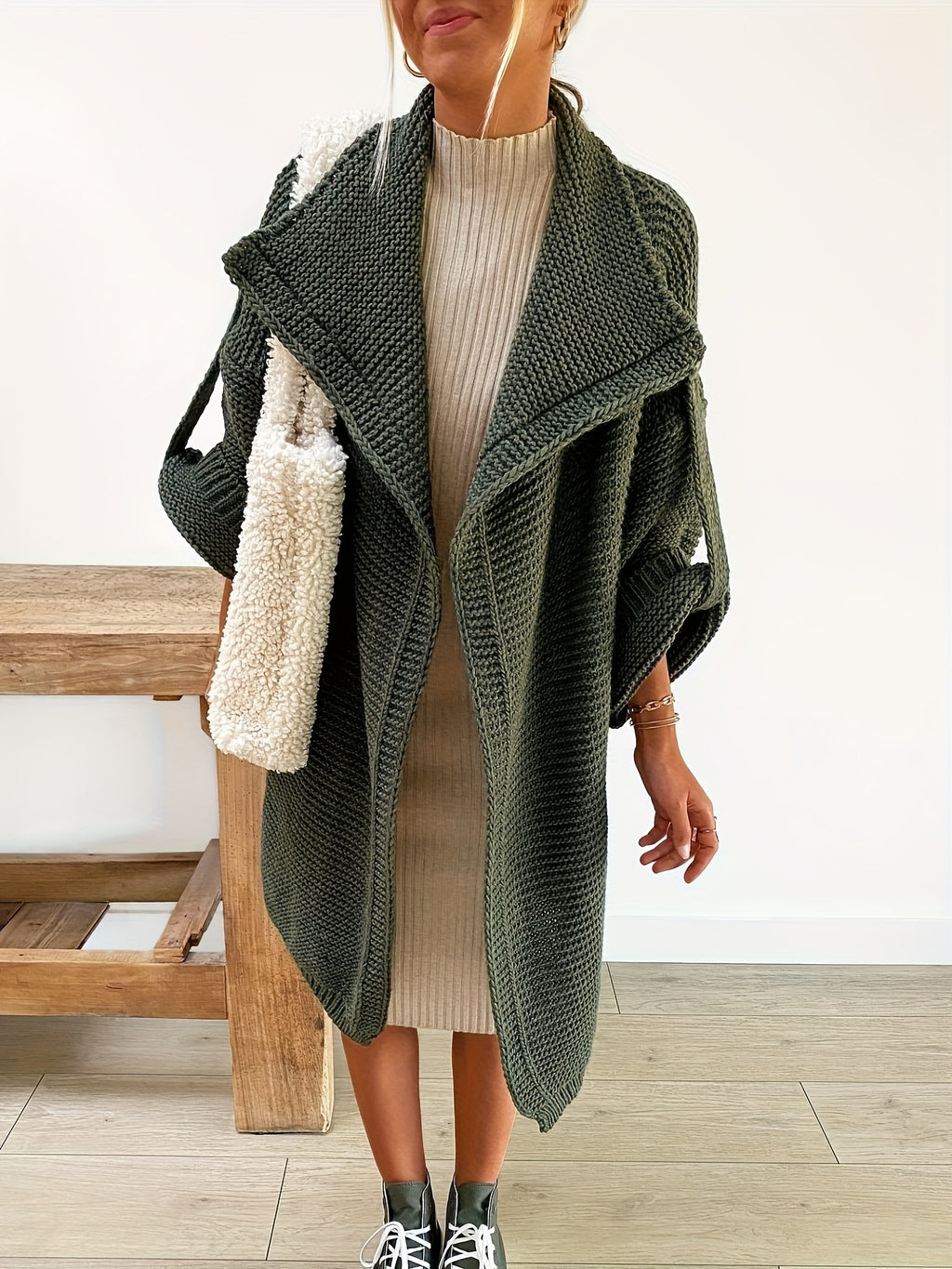 Cardigan Solid Color Long Sleeve Sweater