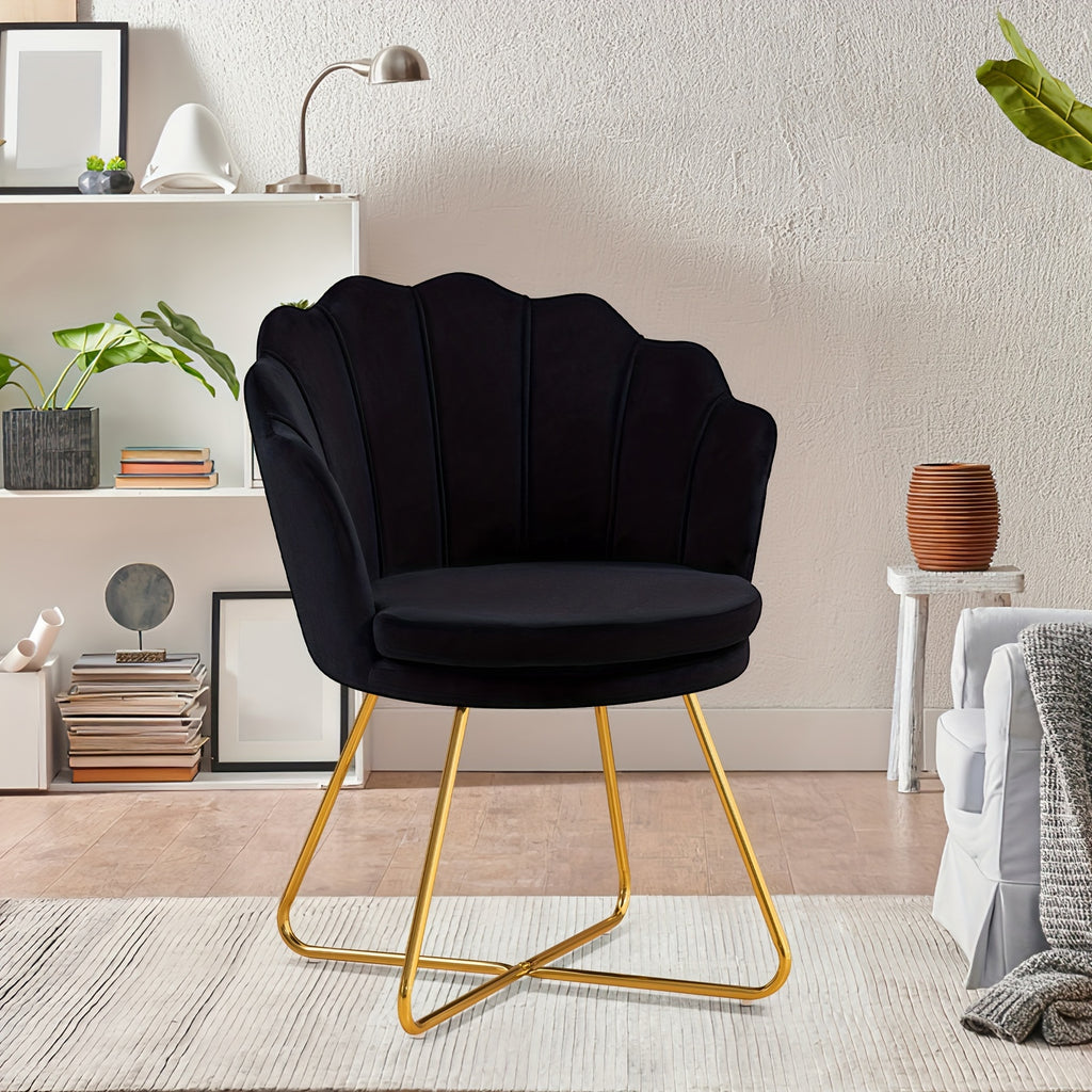Shell Shape Velvet Dressing Chair
