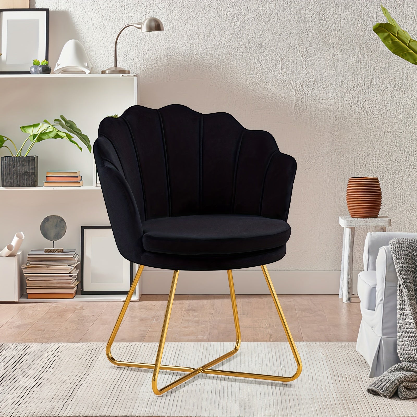 Shell Shape Velvet Dressing Chair