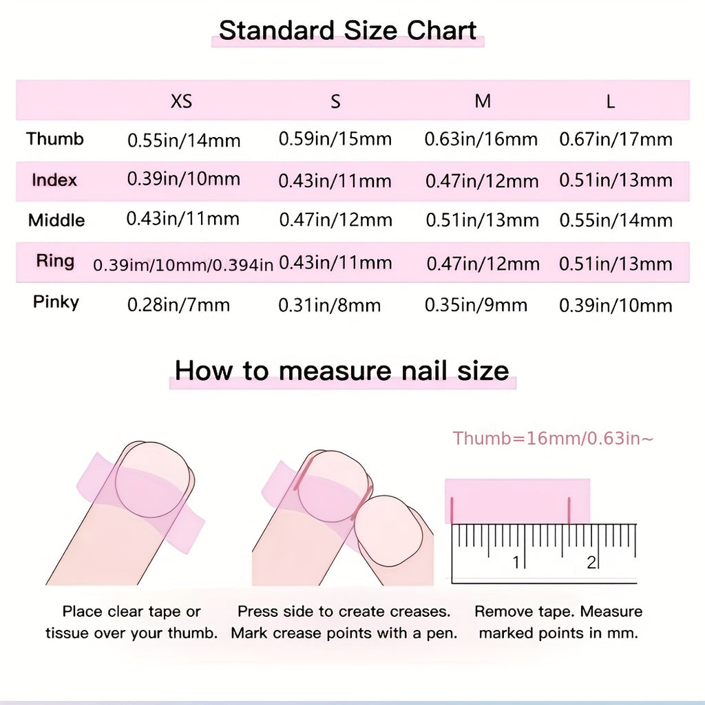 10pcs Handmade Magnetic Press-On Nails with Floating, Rhinestones & Heart/Clover/Bow/Pink Bow & Rabbit Cutouts