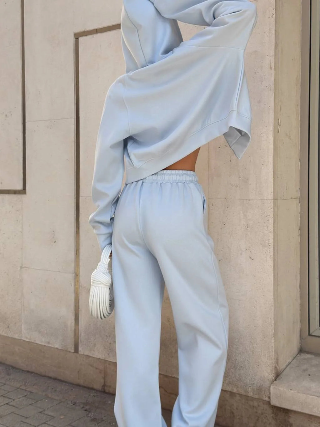 Zip Up Drawstring Hoodie and Pants Set