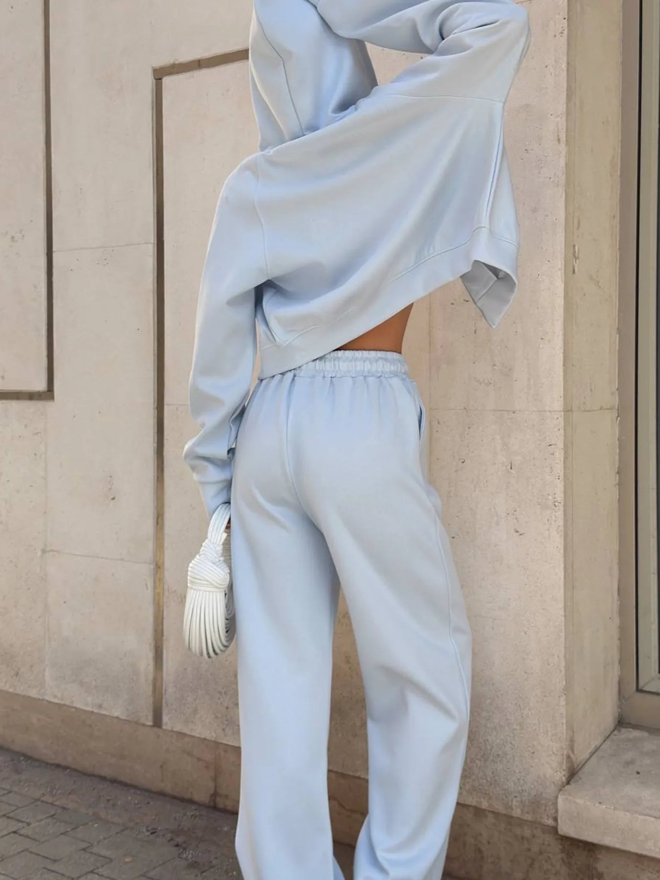 Zip Up Drawstring Hoodie and Pants Set