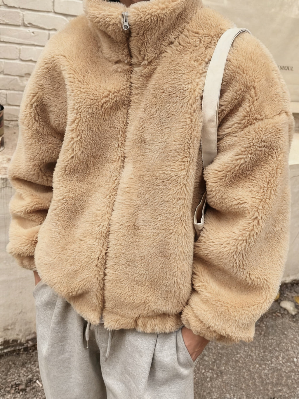 Jacket with Stand Collar & Full-Zip Front