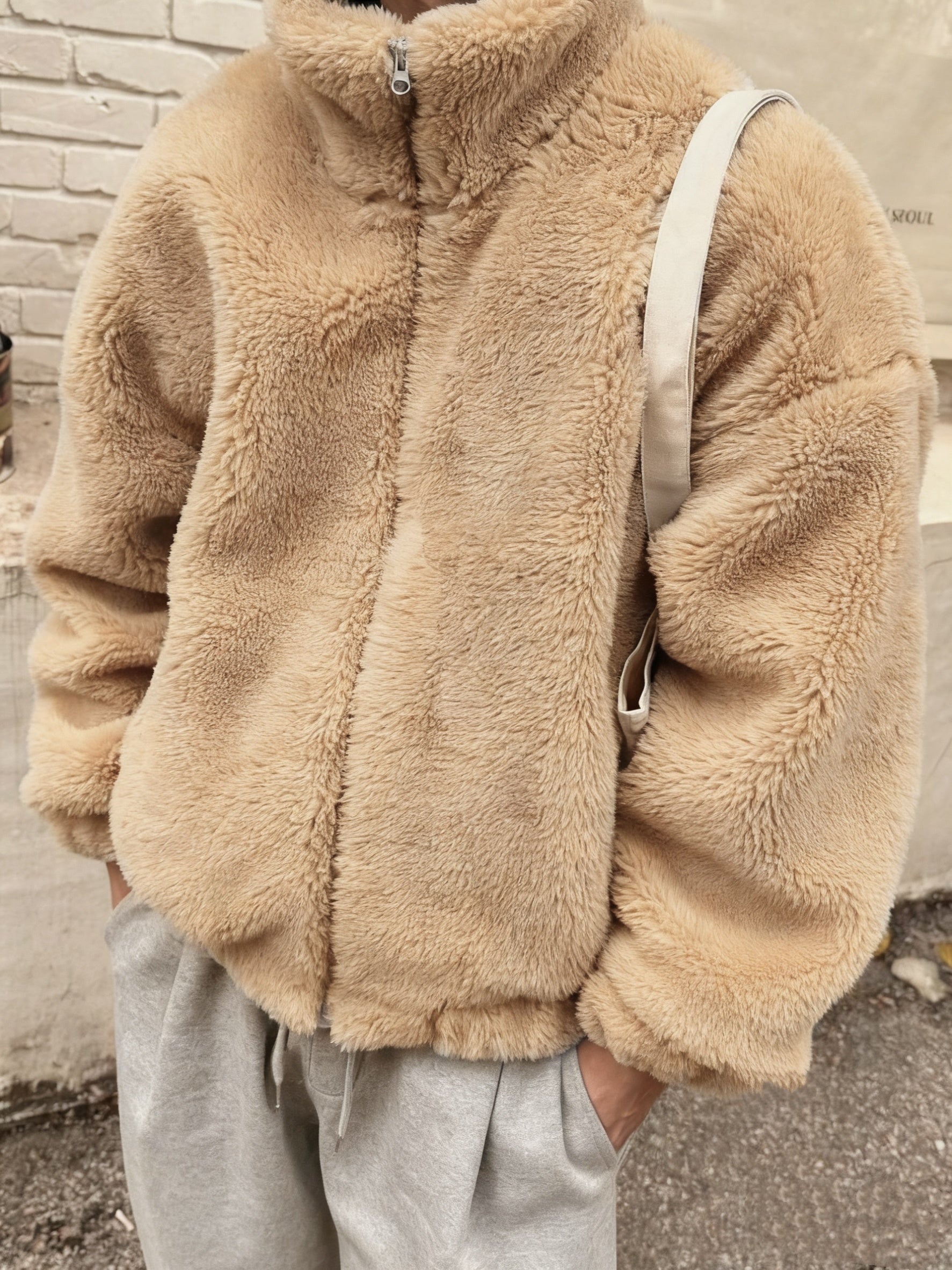 Jacket with Stand Collar & Full-Zip Front