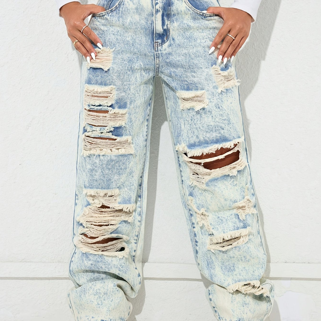 Straight Distressed Jeans