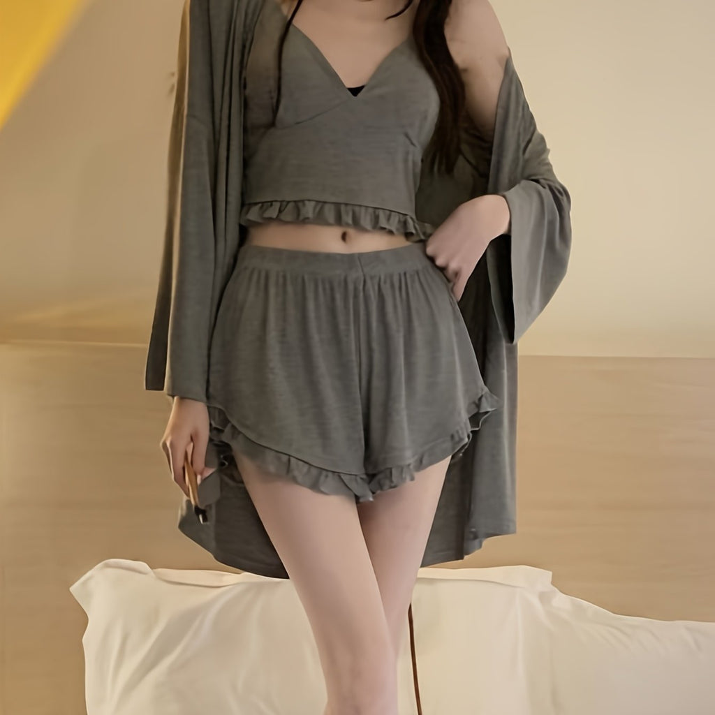 Short Sleeve Camisole and Bra Set