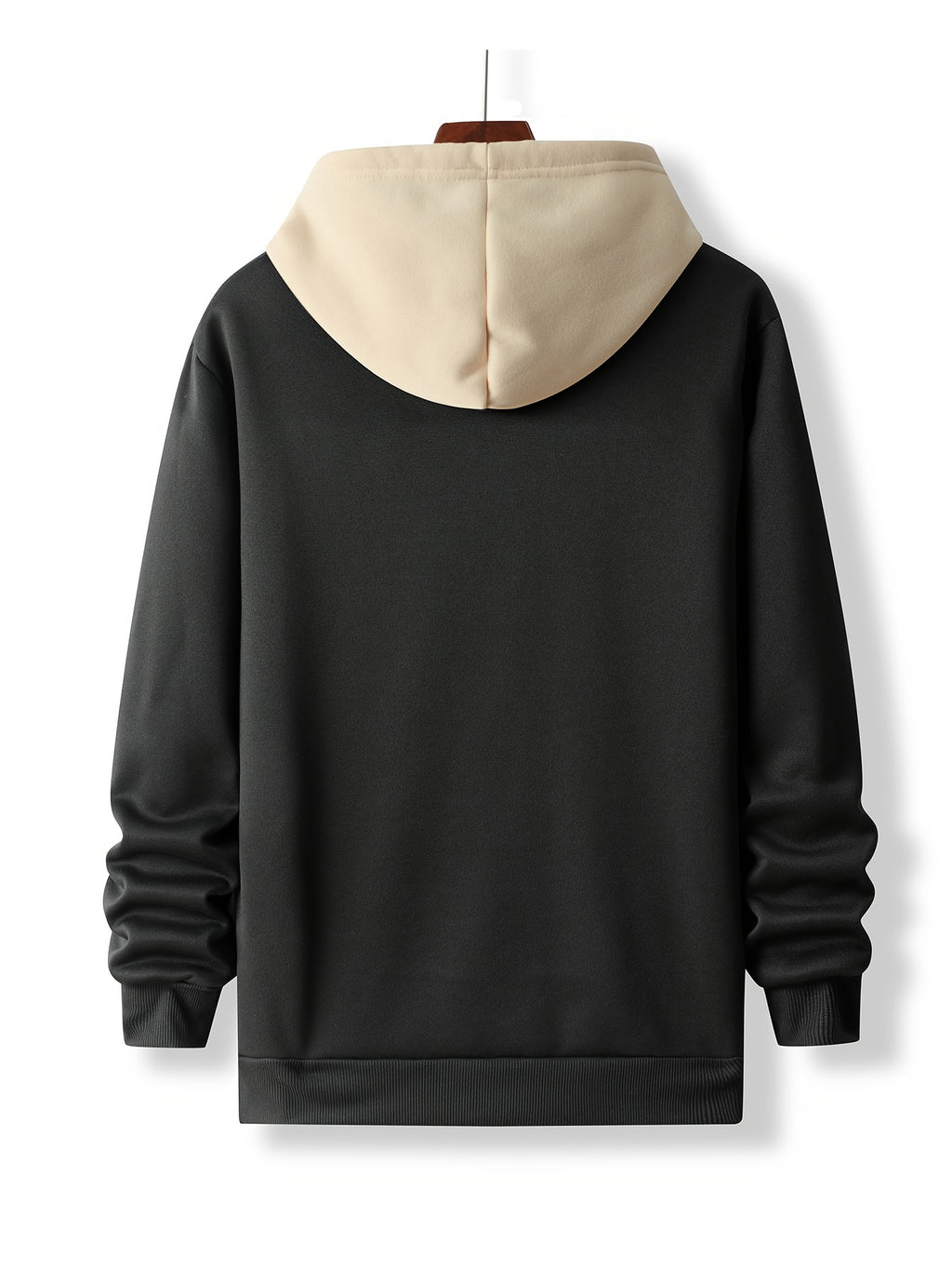 Casual Polyester Hoodie with Black Cat Eating Ramen Print