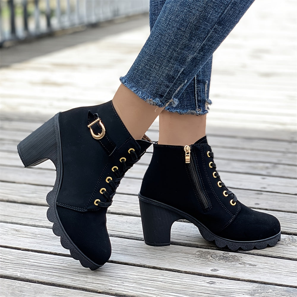 Chunky Heel Ankle Boots