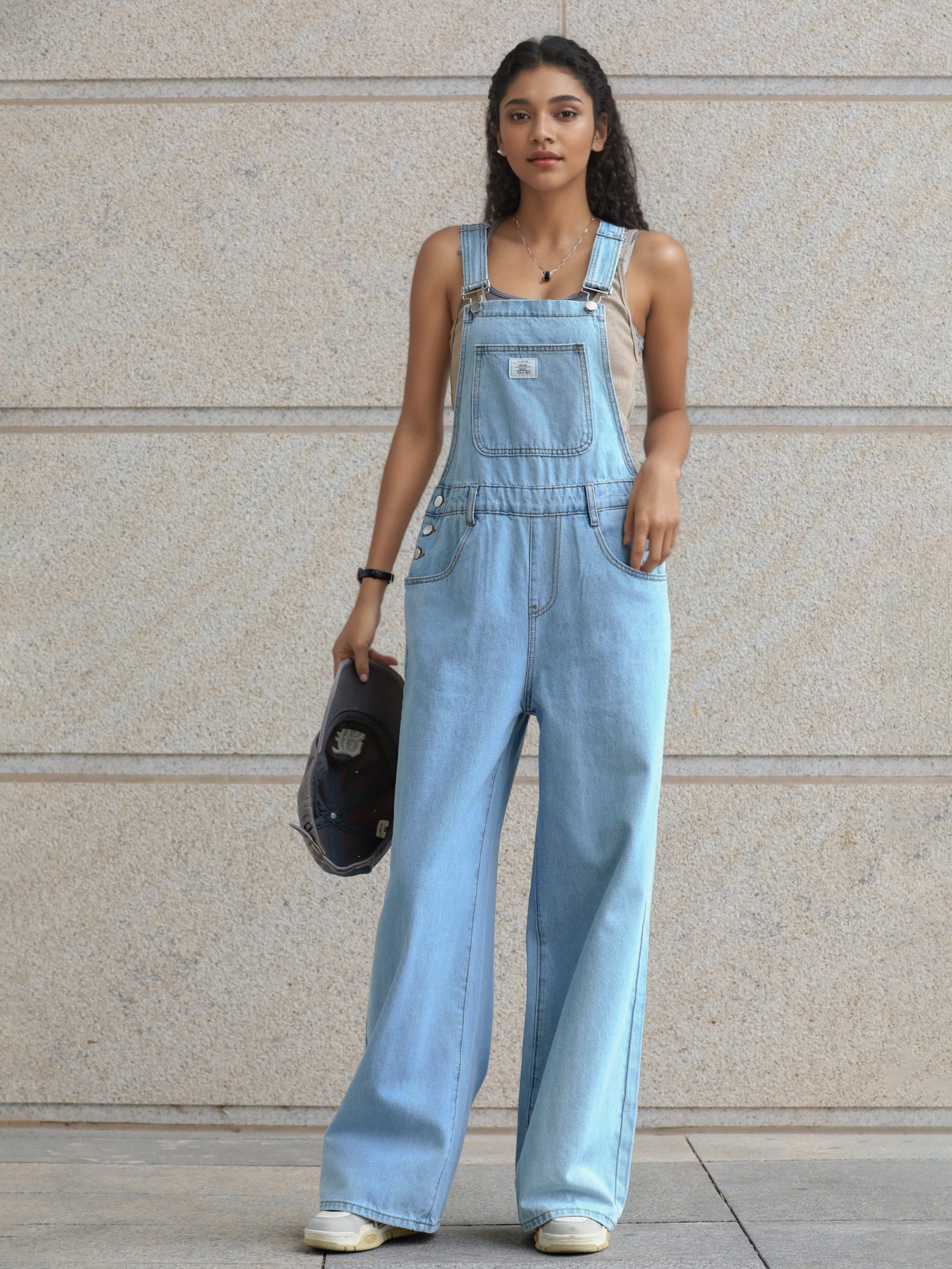 Oversized Wide-Leg Denim Jumpsuit