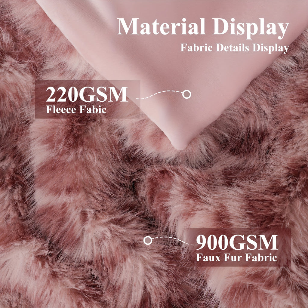 Faux Fur Leopard Print Blanket