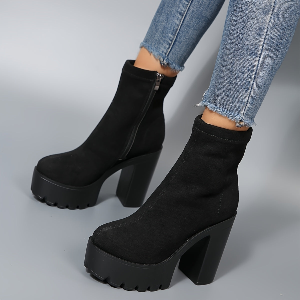 Chunky-Heeled Ankle Boots