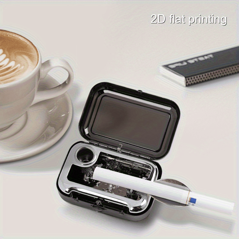 {1pc} Leopard Print Portable Metal Ashtray