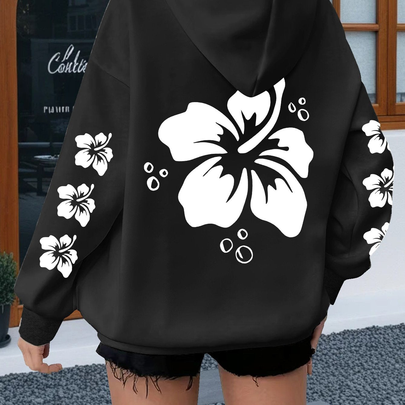 Floral Print Hoodie