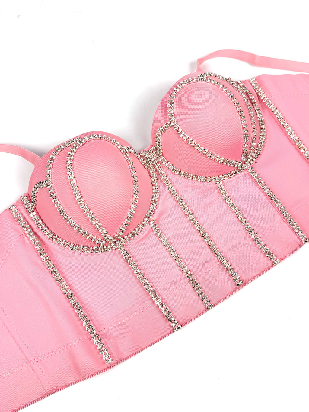 #8185 French Design Sleeveless Vest, Niche Shaping Underwear for Women, Fishbone Top with Studs and Shiny Rhinestones, Women'S Group Tightening Wrap Chest