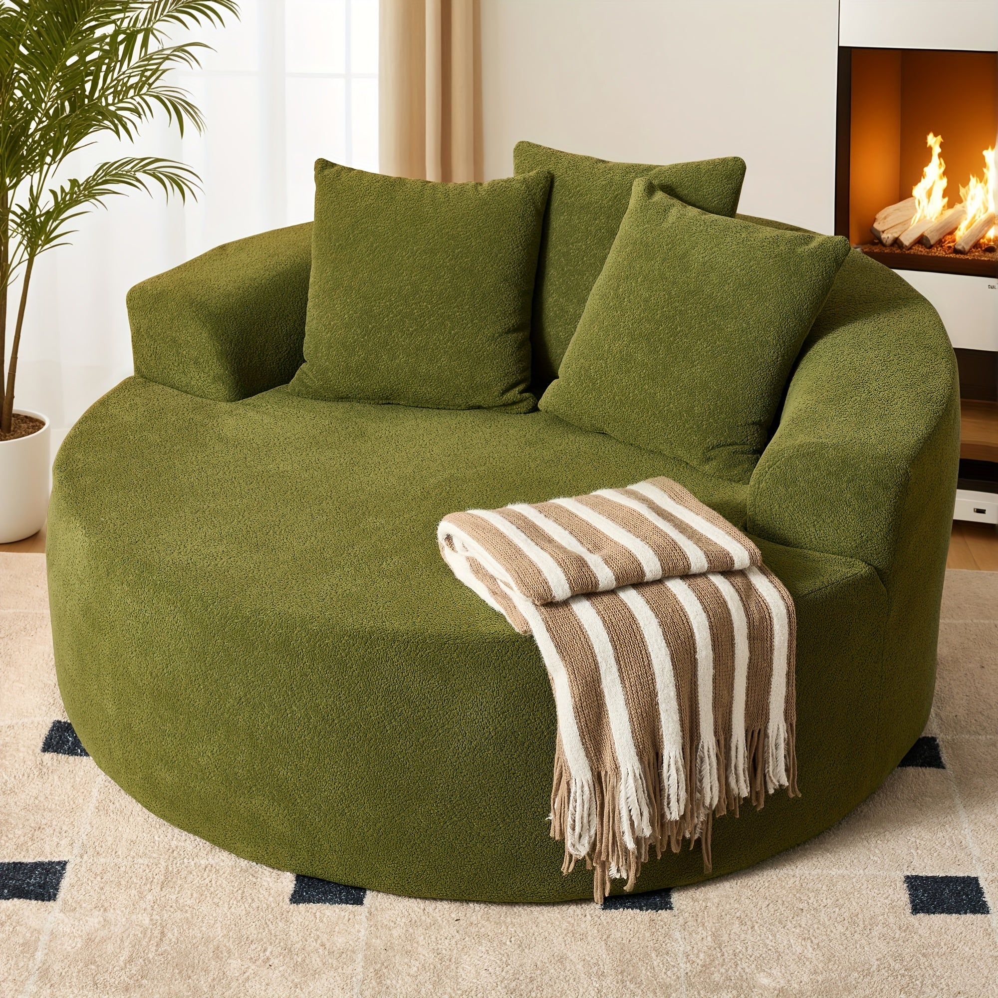 Oversized O-Shape Luxurious Modular Boneless Couch