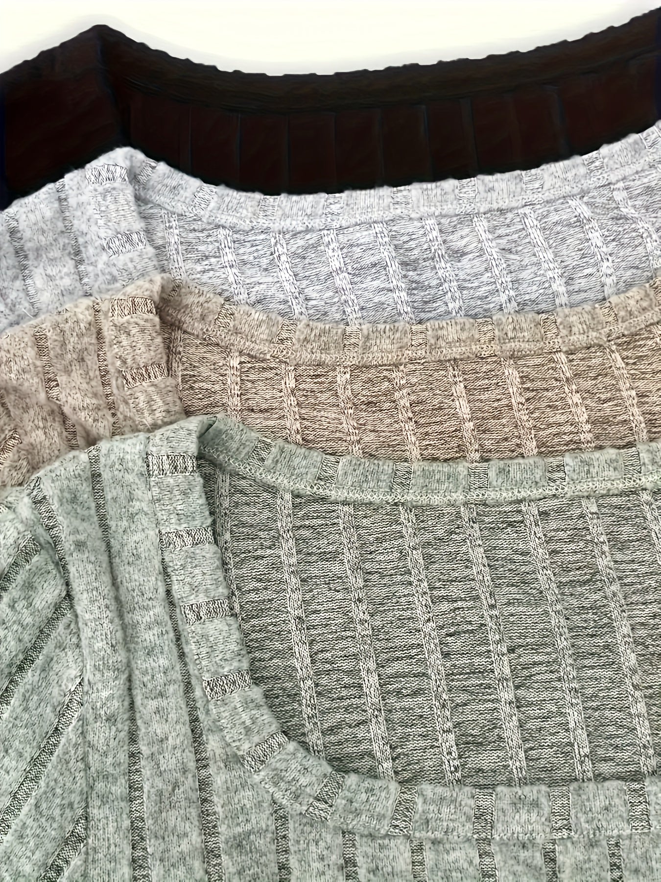 Solid Color Scoop Neck Ribbed T-shirt {4pcs}