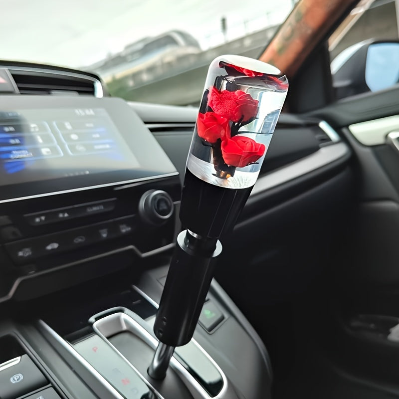 Unique Rose-Shaped 4" Resin Crystal Gear Shift Knob