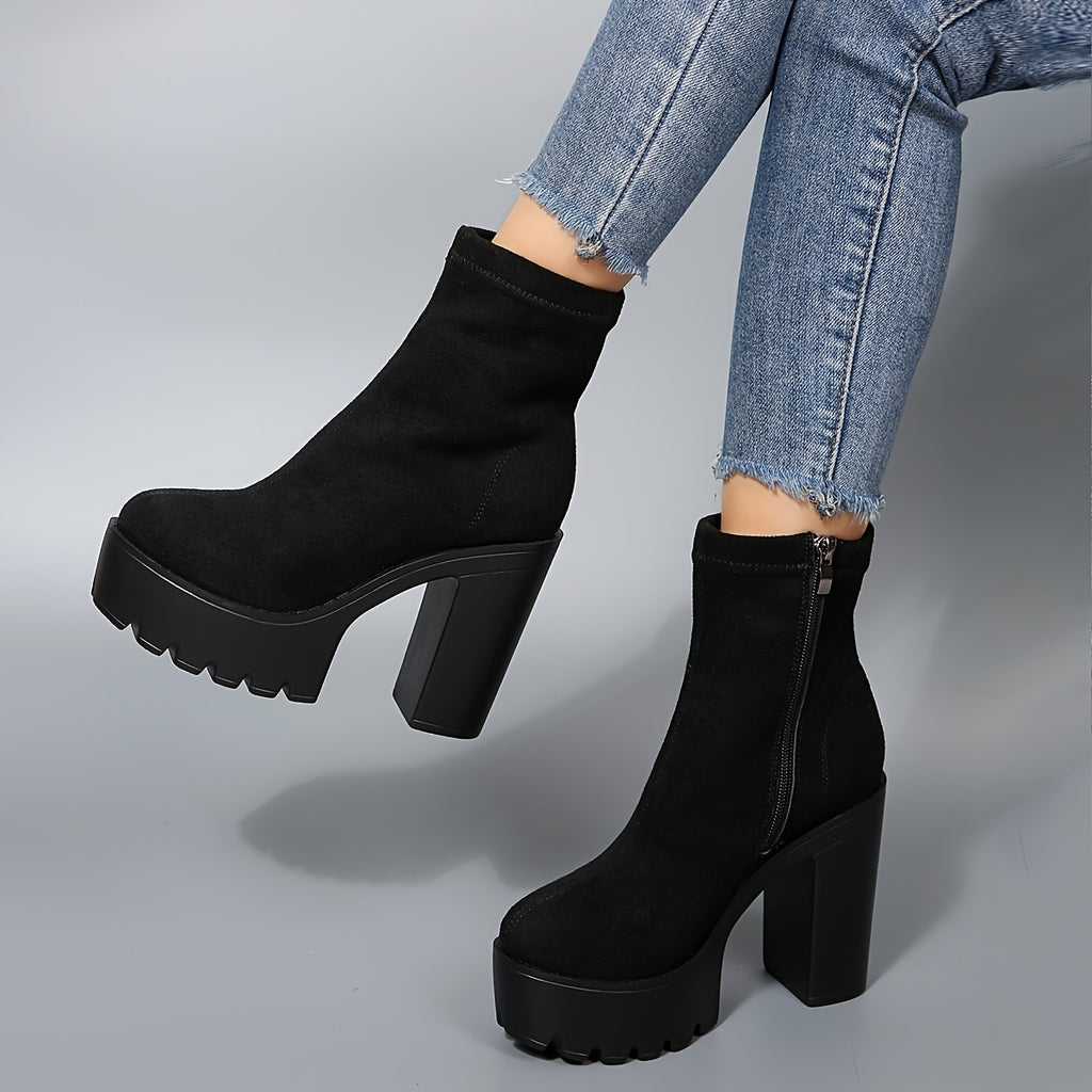 Chunky-Heeled Ankle Boots