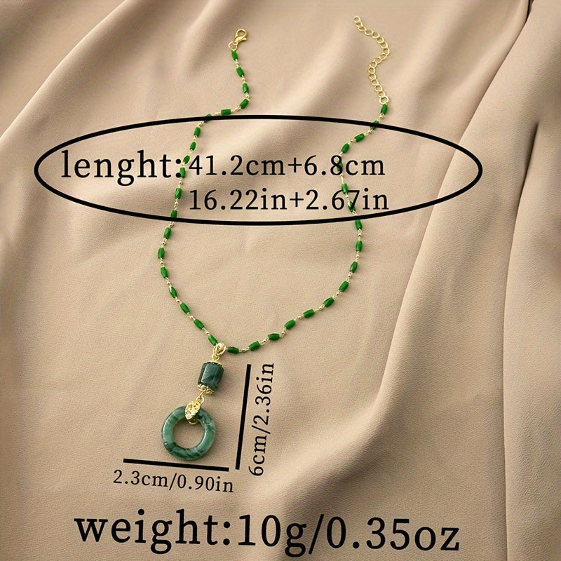 Elegant Artificial Jade Pendant Necklace