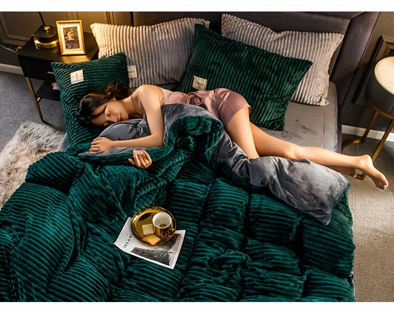 {4 Pieces} Deluxe Puffy Duvet Cover Set