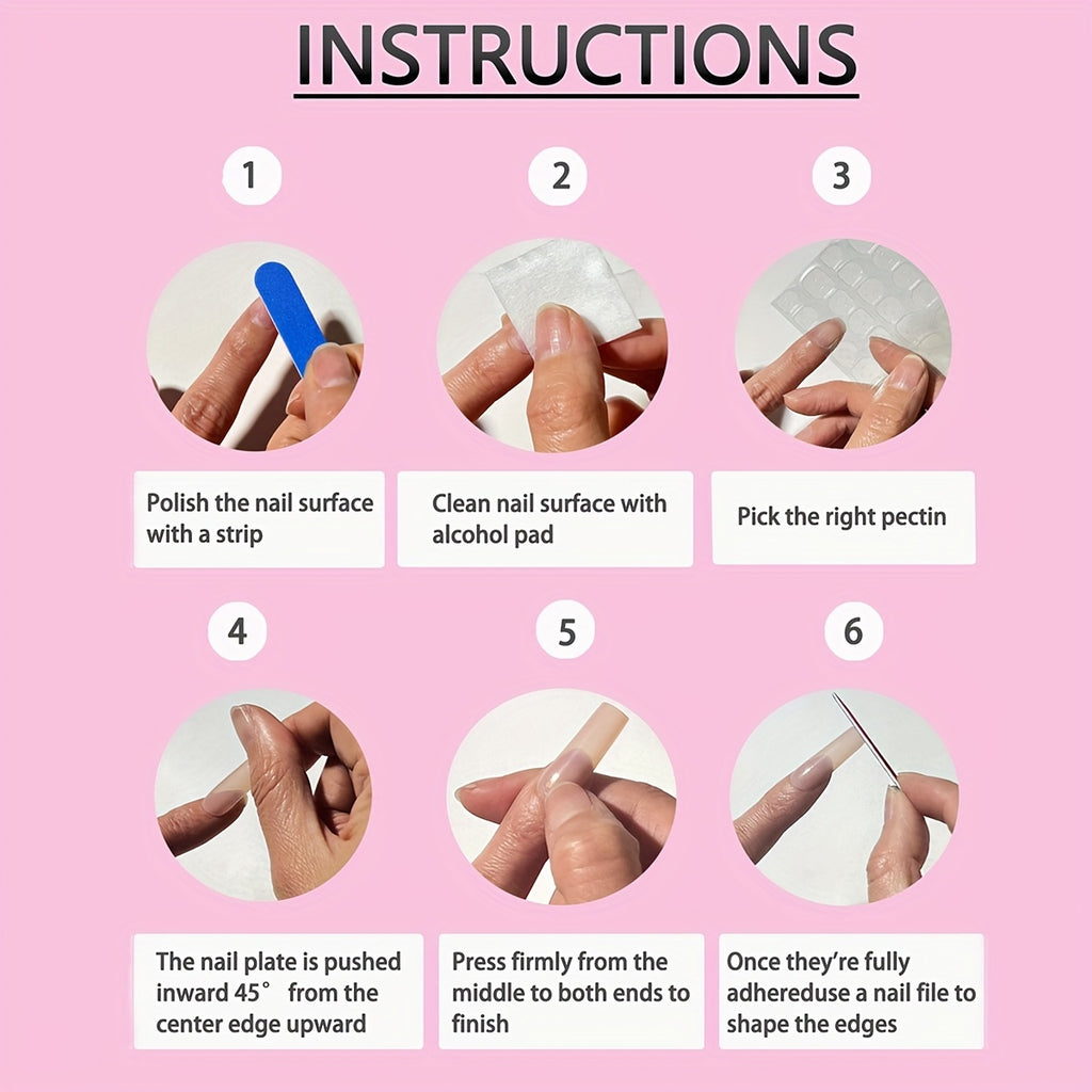 {24pcs} Long Square Press On Nails