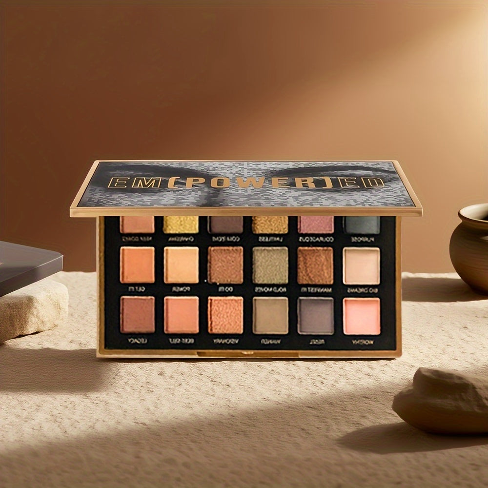 18-Color All-in-One Eyeshadow Palette with Matte, Shimmer, Glitter & Rainbow Effects