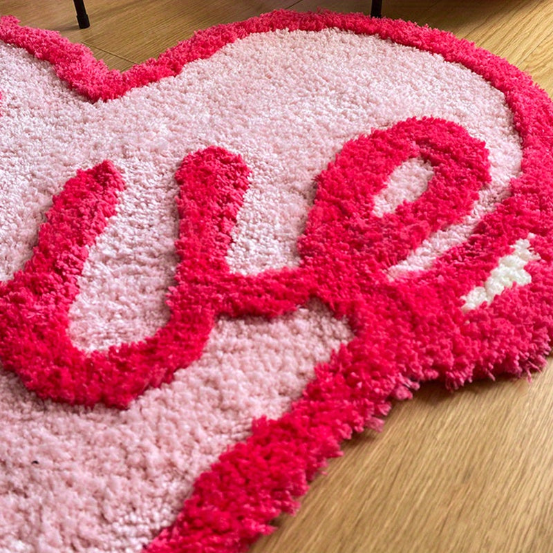Love Heart Design Middle Plush Carpet