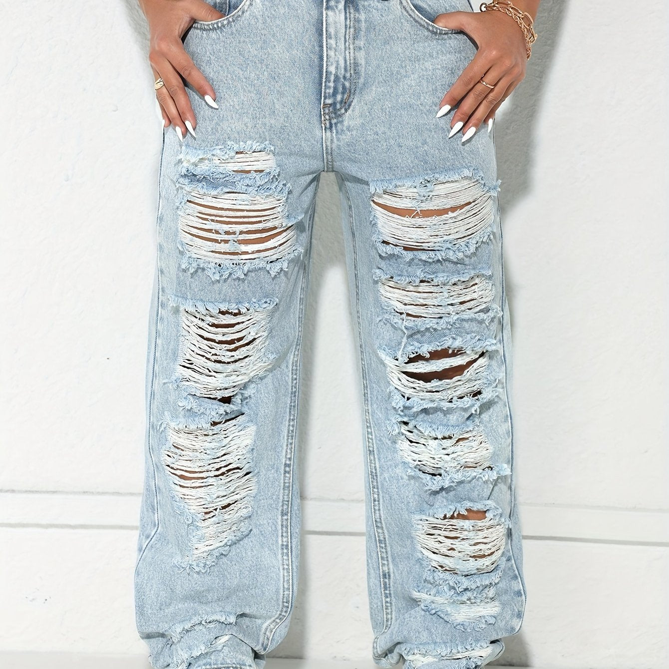 Straight Distressed Jeans