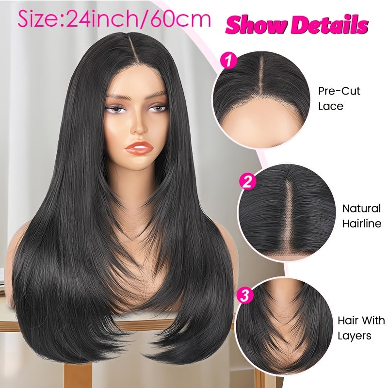 Glueless T-Part Synthetic Lace Front Wig