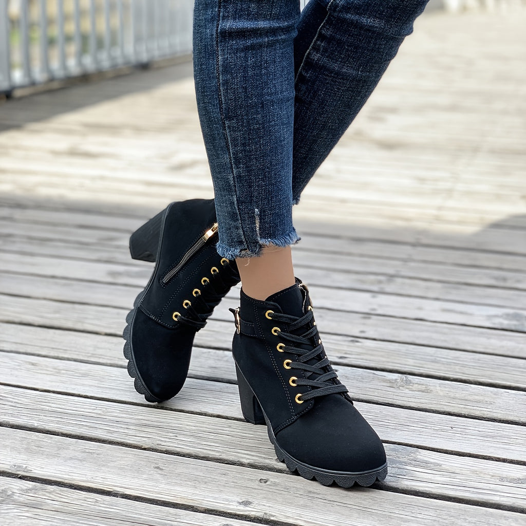 Chunky Heel Ankle Boots