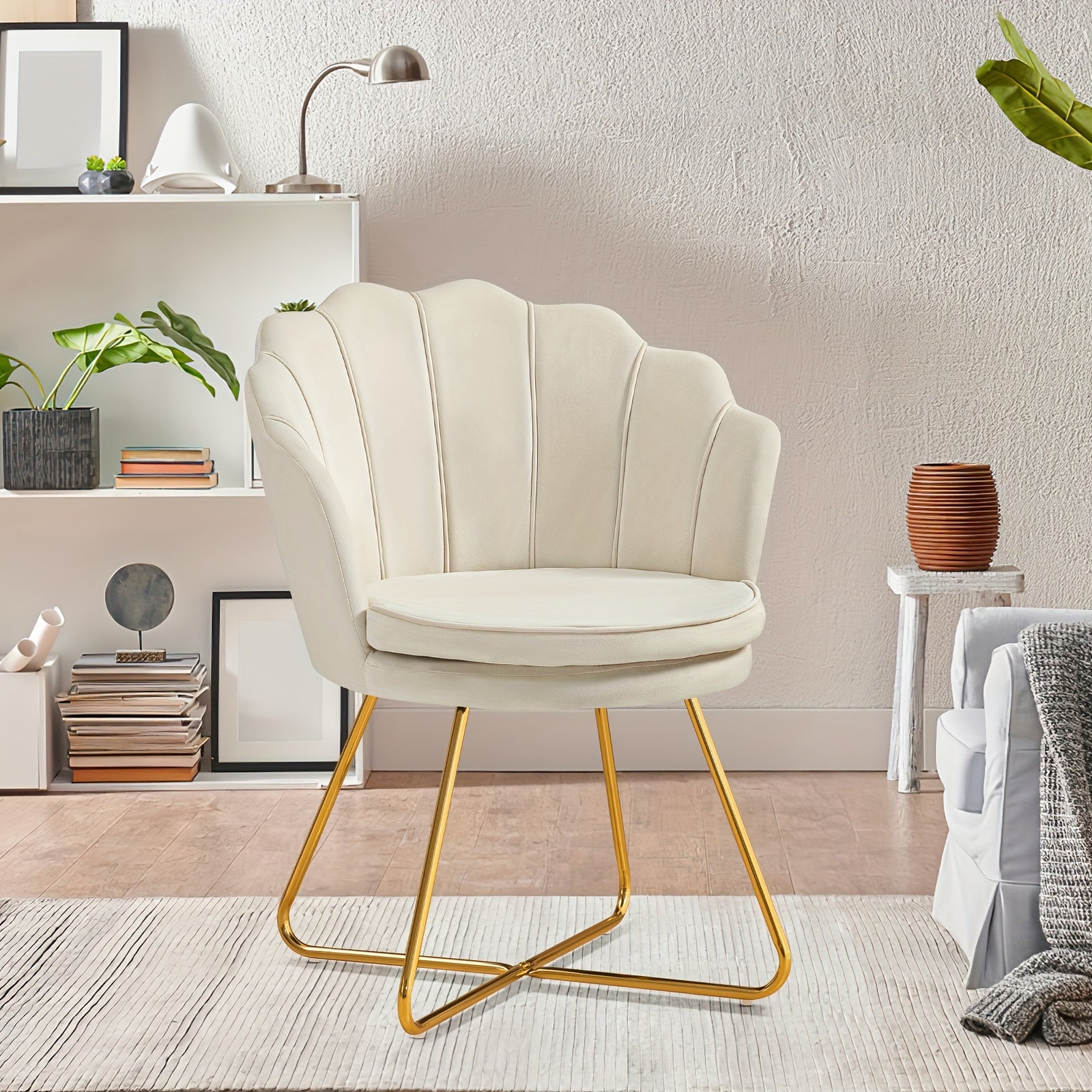 Shell Shape Velvet Dressing Chair