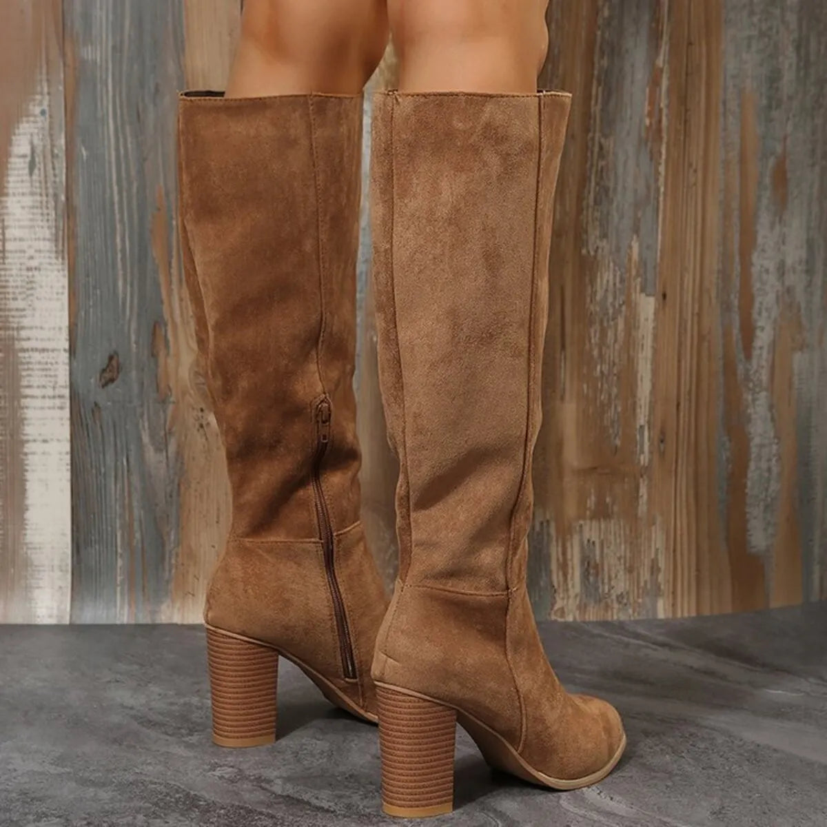 Point Toe Block Heels Boots