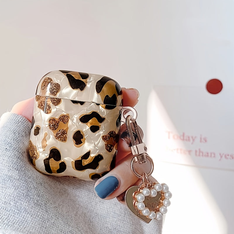 Leopard Print Earphone Sleeve with Hanging Chain - Perfect for Airpod1/2!