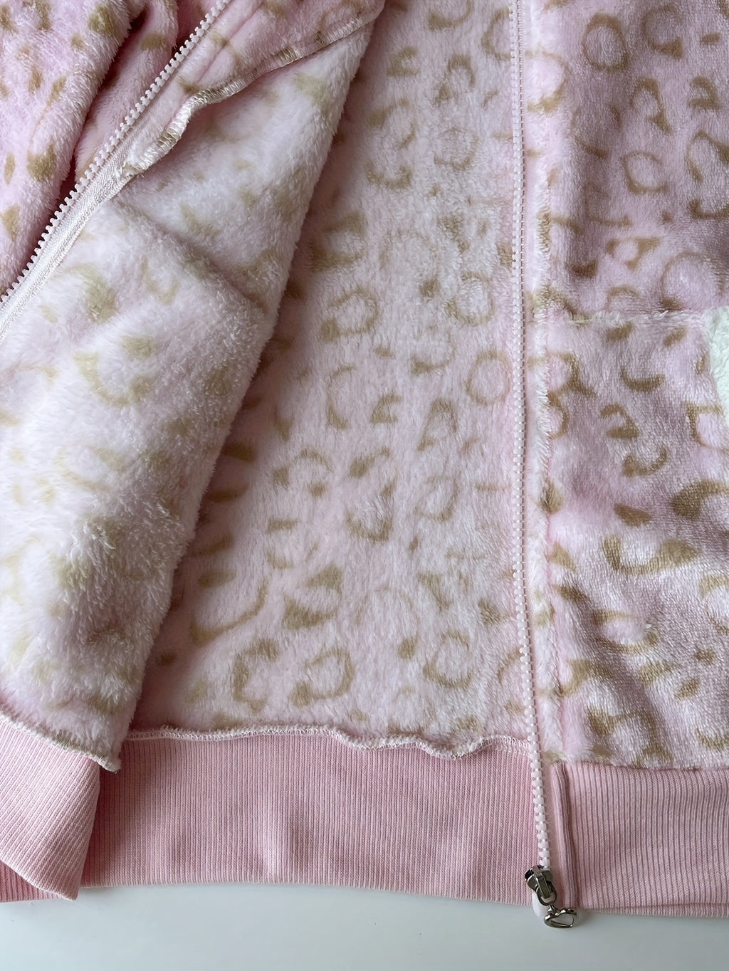 1pc Women'S Soft Fleece Hooded Jacket with & Leopard Print - Cozy Winter Warmth, Full-Zip Casual Outerwear, // Animal Pattern, Machine Washable