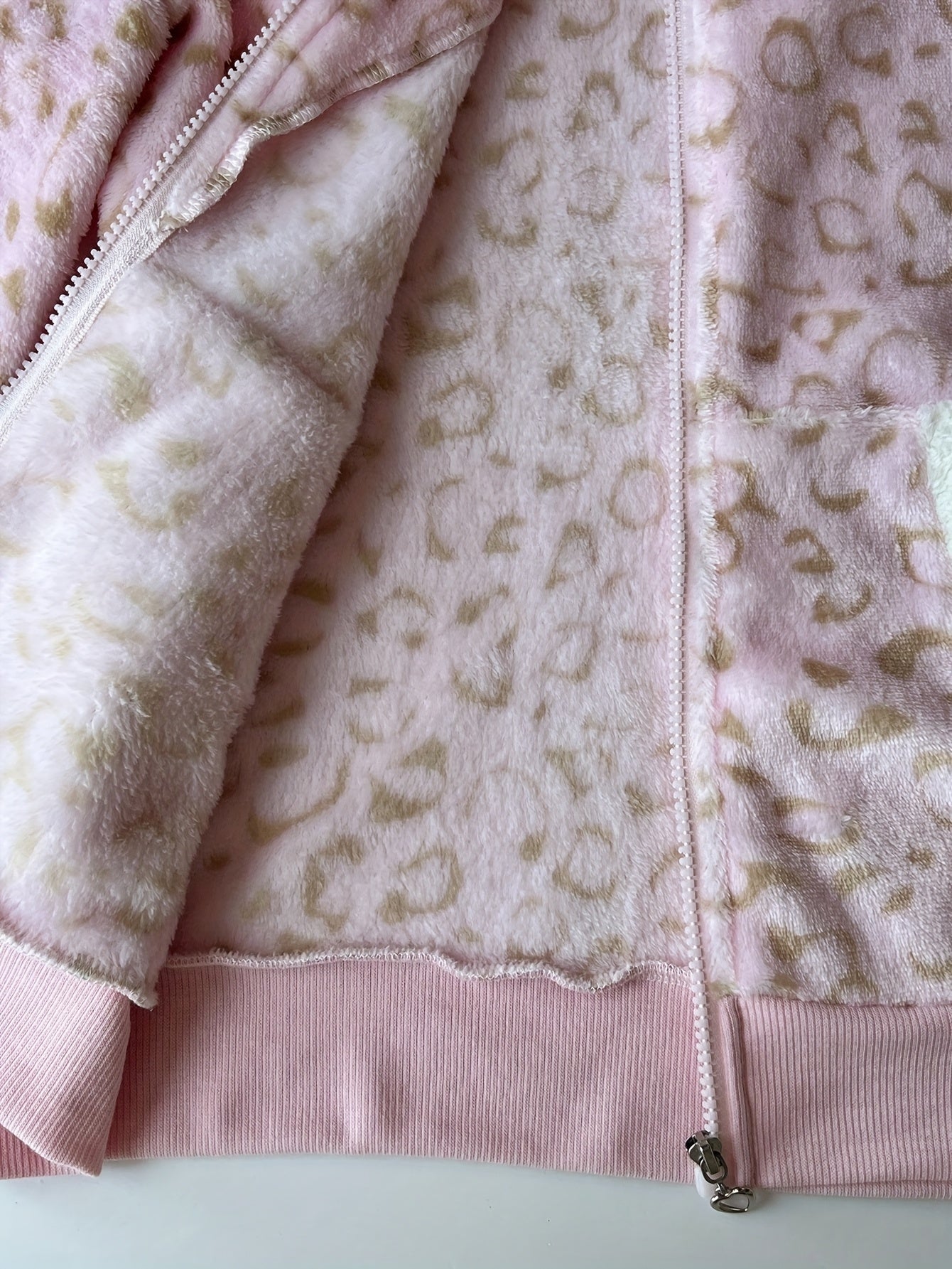 1pc Women'S Soft Fleece Hooded Jacket with & Leopard Print - Cozy Winter Warmth, Full-Zip Casual Outerwear, // Animal Pattern, Machine Washable