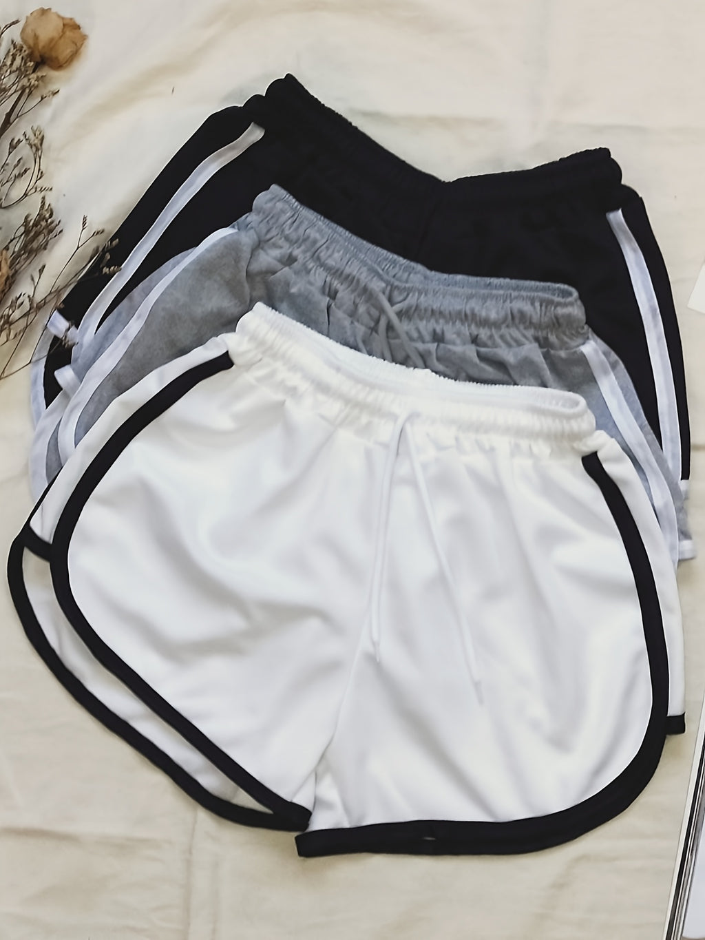 {3pcs} Casual Straight Wide-Leg Shorts