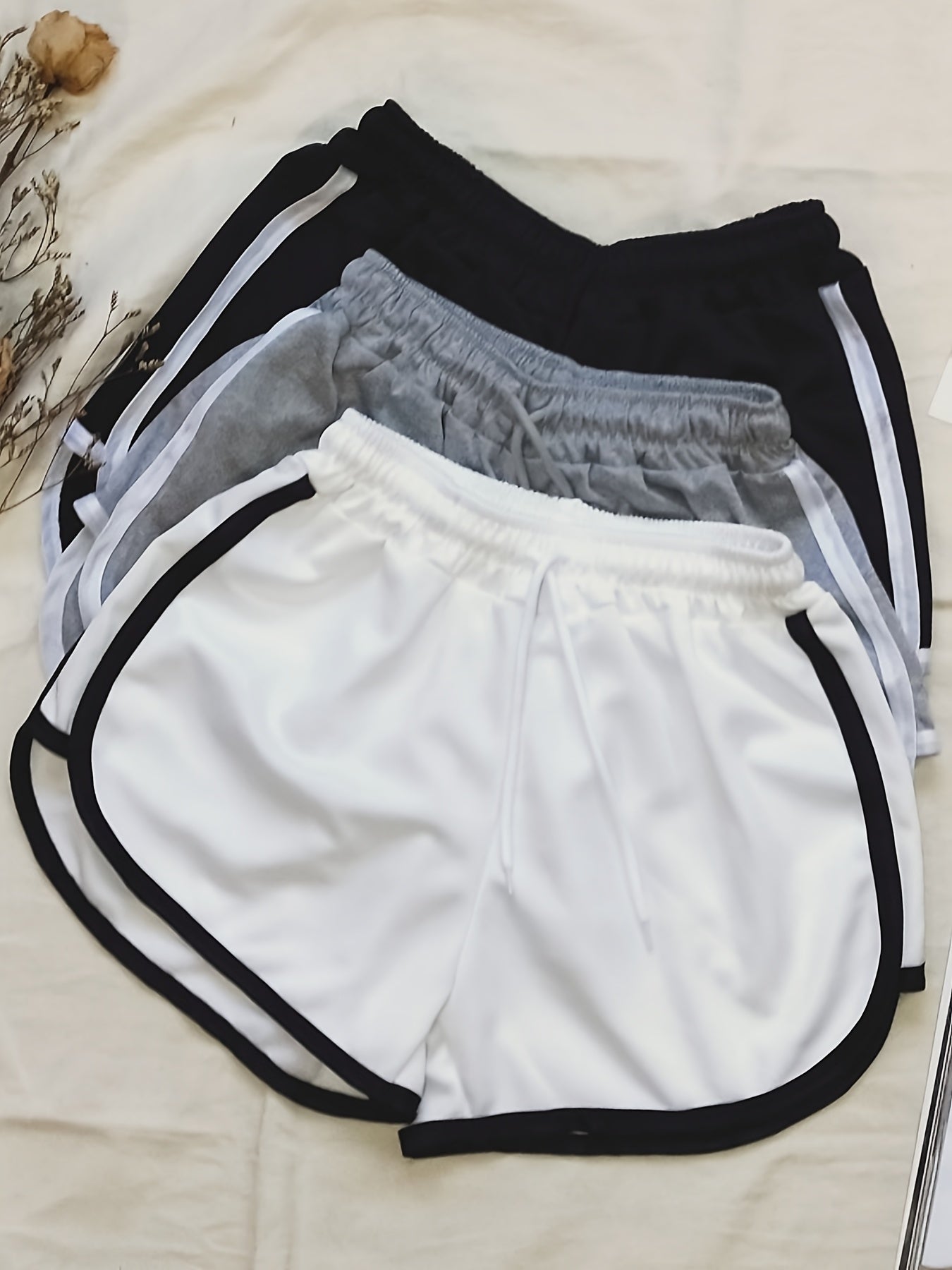 {3pcs} Casual Straight Wide-Leg Shorts